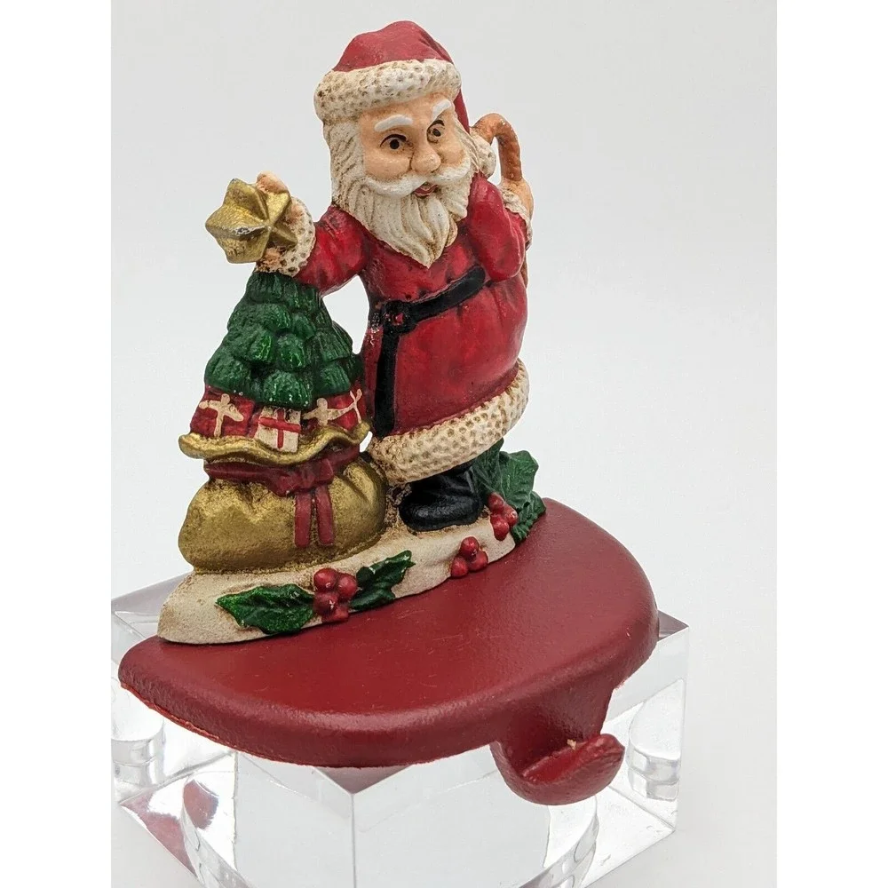 Midwest Cannon Falls Cast Iron Stocking Hanger Holder Santa Tree Candy Cane VTG‎
